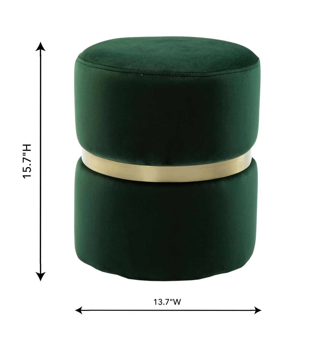 TOV Furniture Yamma Forest Green Velvet Ottoman