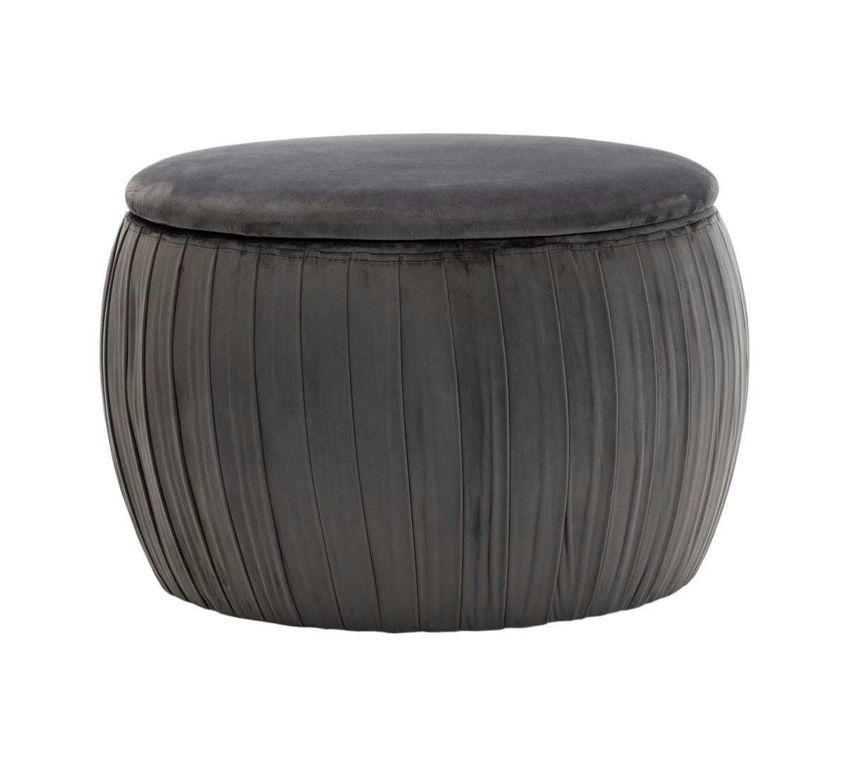 TOV Furniture Fleur Grey Velvet Storage Ottoman