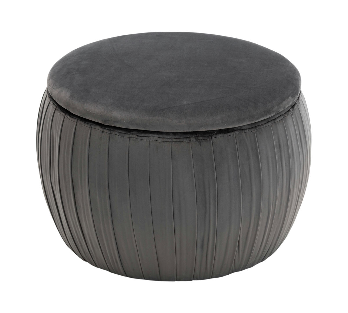 TOV Furniture Fleur Grey Velvet Storage Ottoman