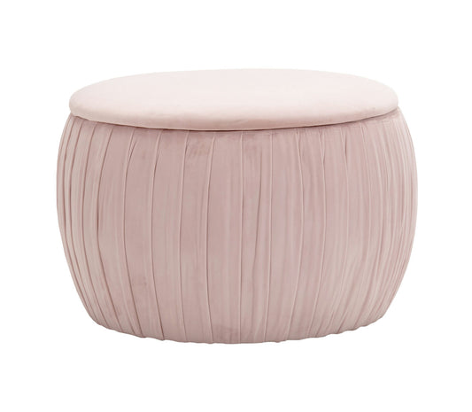 TOV Furniture Fleur Blush Velvet Storage Ottoman