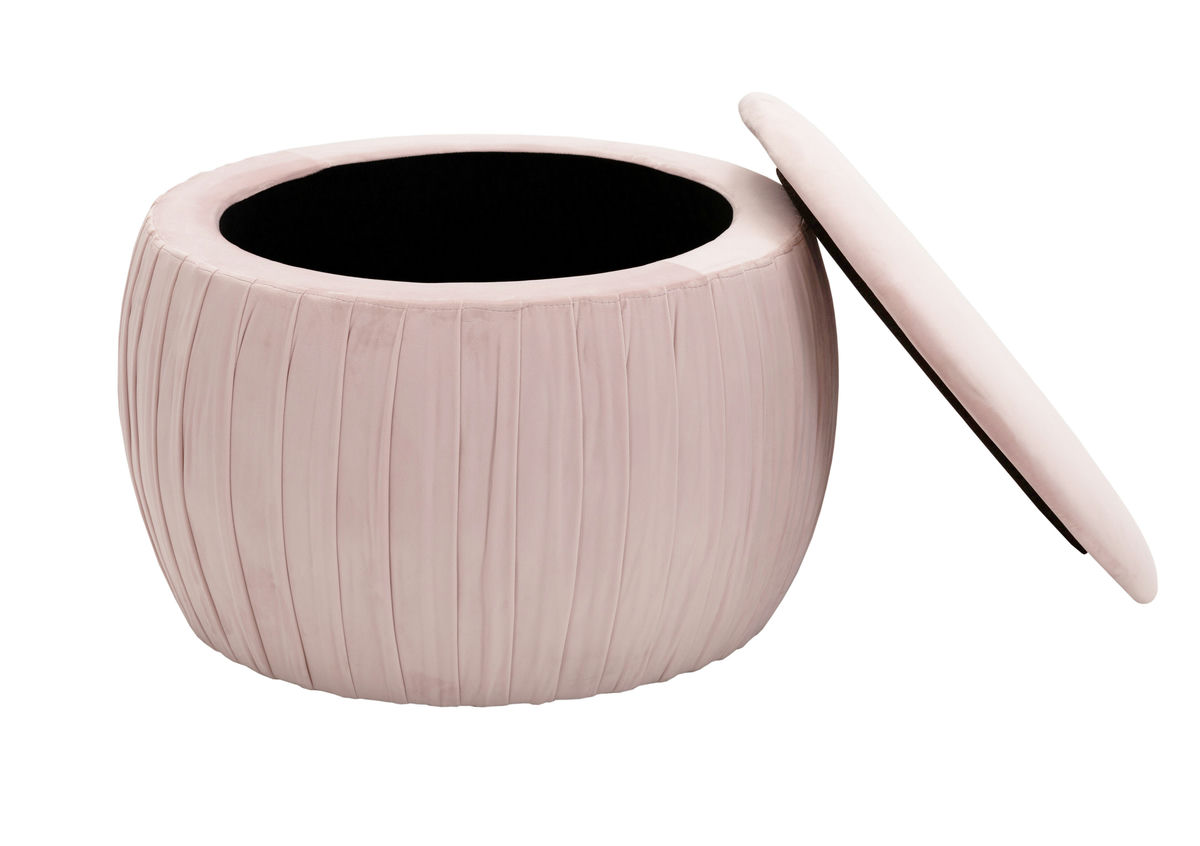 TOV Furniture Fleur Blush Velvet Storage Ottoman