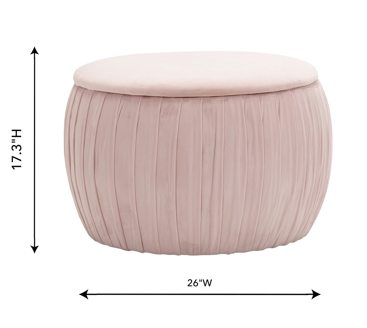TOV Furniture Fleur Blush Velvet Storage Ottoman