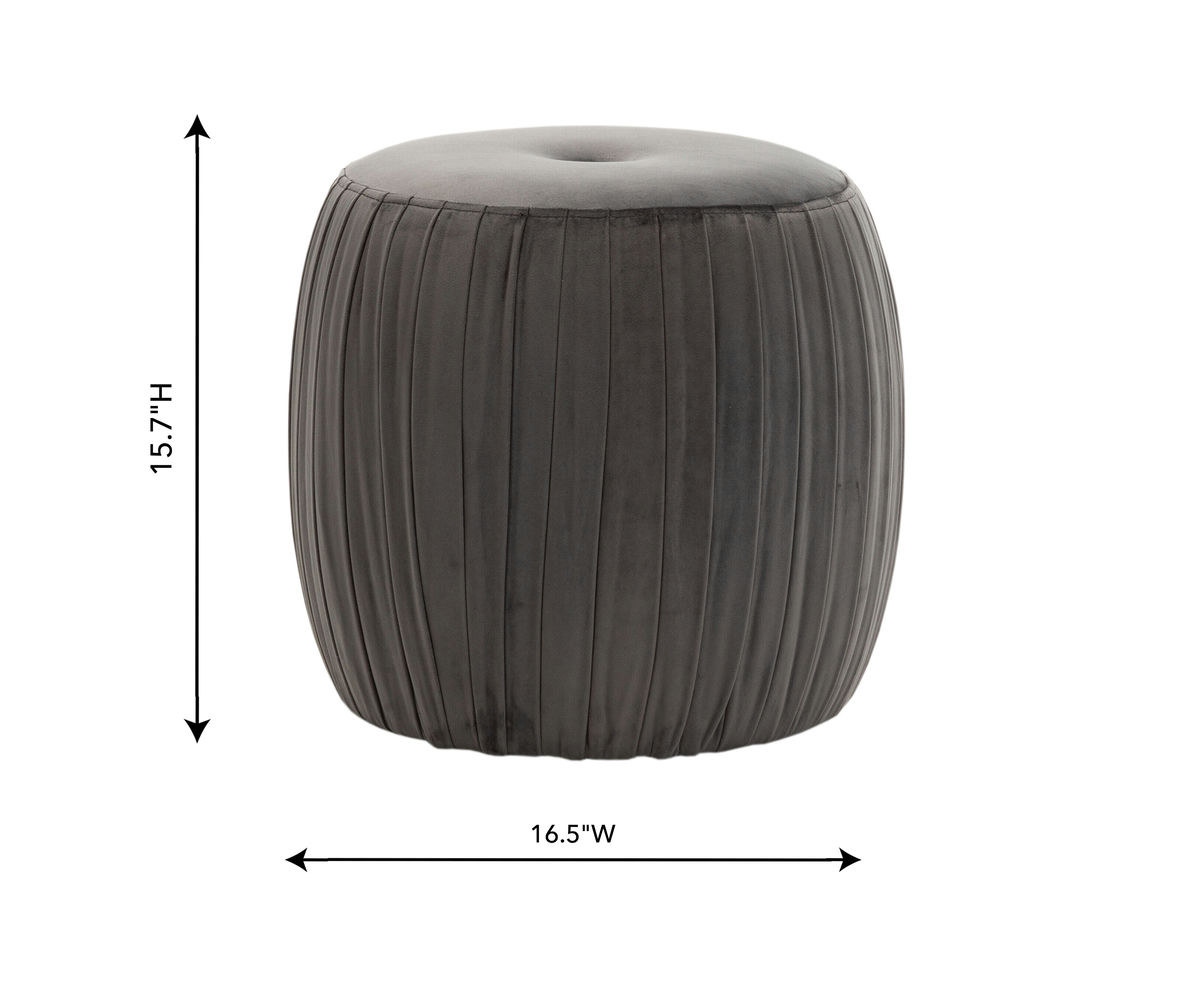 TOV Furniture Sommer Grey Velvet Ottoman
