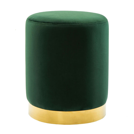 TOV Furniture Pri Forest Green Velvet Ottoman