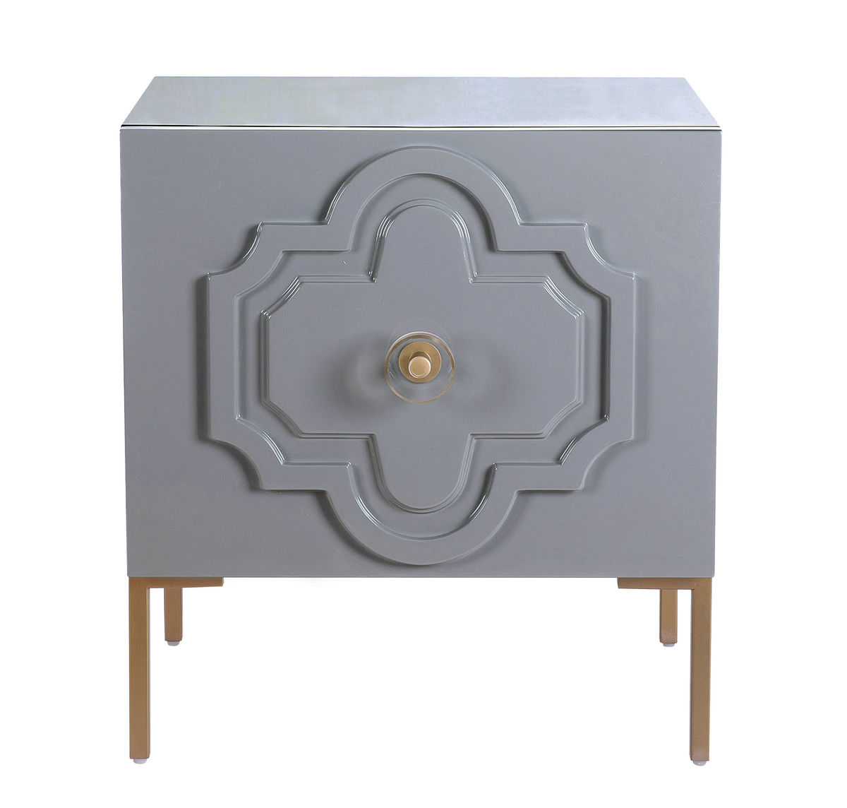 TOV Furniture Anna Grey Lacquer Side Table