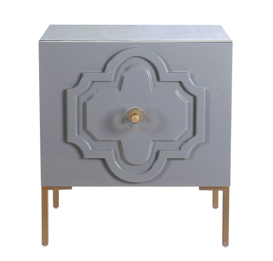 TOV Furniture Anna Grey Lacquer Side Table