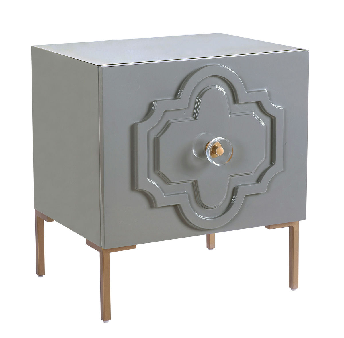 TOV Furniture Anna Grey Lacquer Side Table