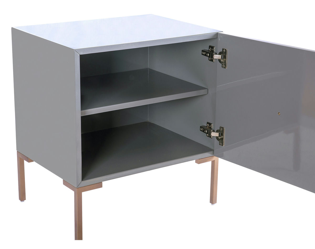 TOV Furniture Anna Grey Lacquer Side Table