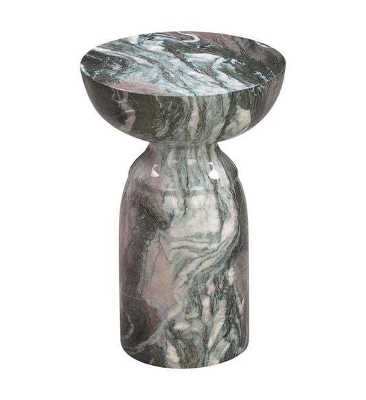 TOV Furniture Rue Grey and Blush Marble Side Table