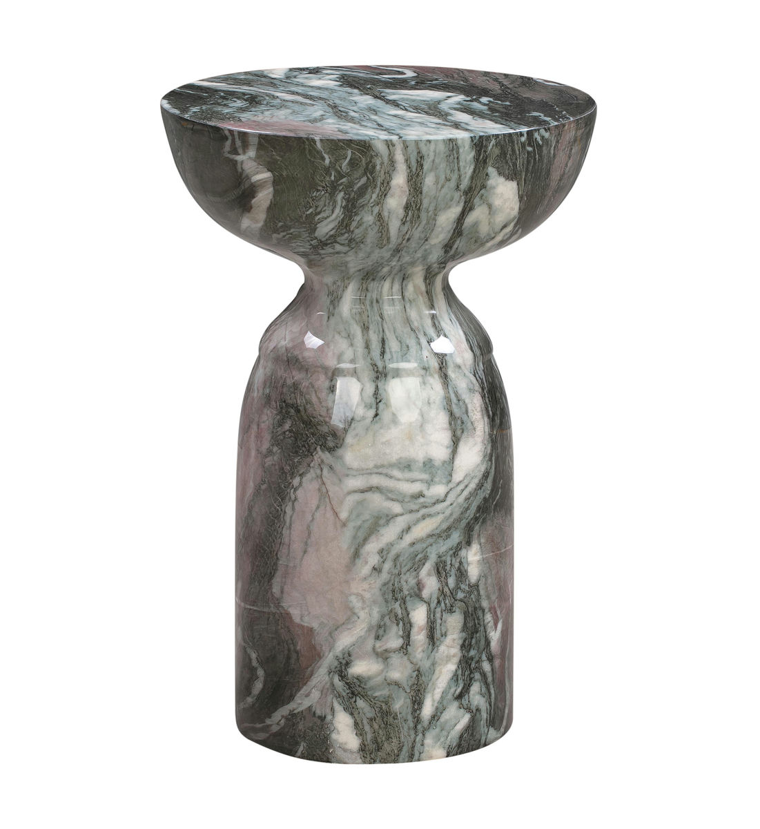 TOV Furniture Rue Grey and Blush Marble Side Table