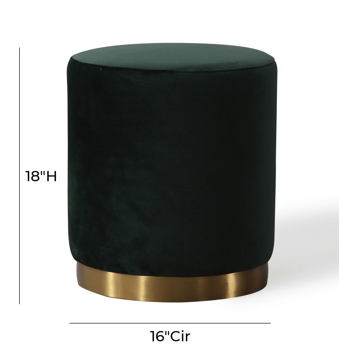 TOV Furniture Opal Green Velvet Ottoman