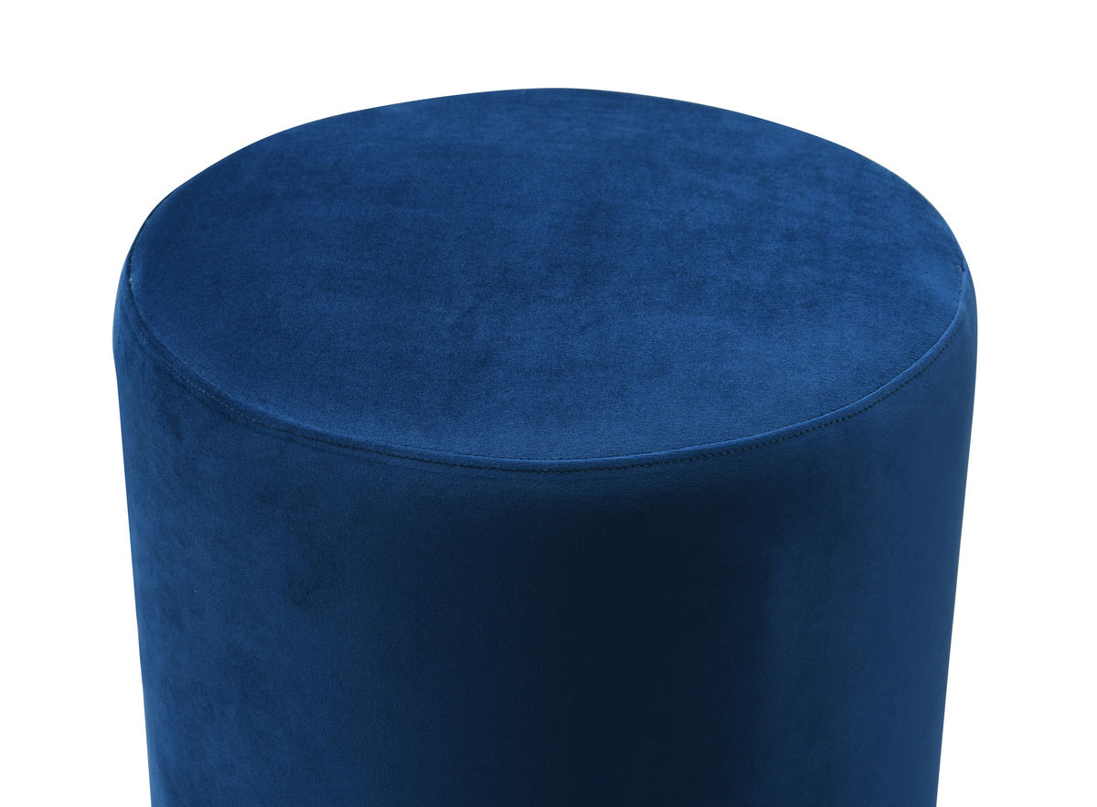 TOV Furniture Opal Navy Velvet Ottoman with Gold Base