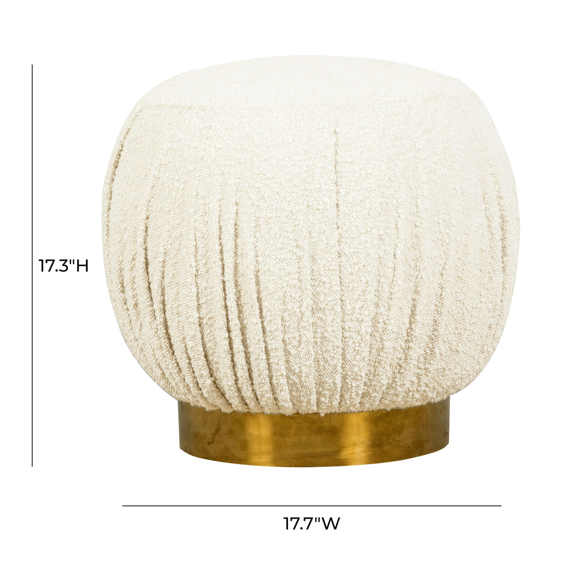 TOV Furniture Tulip Boucle Ottoman