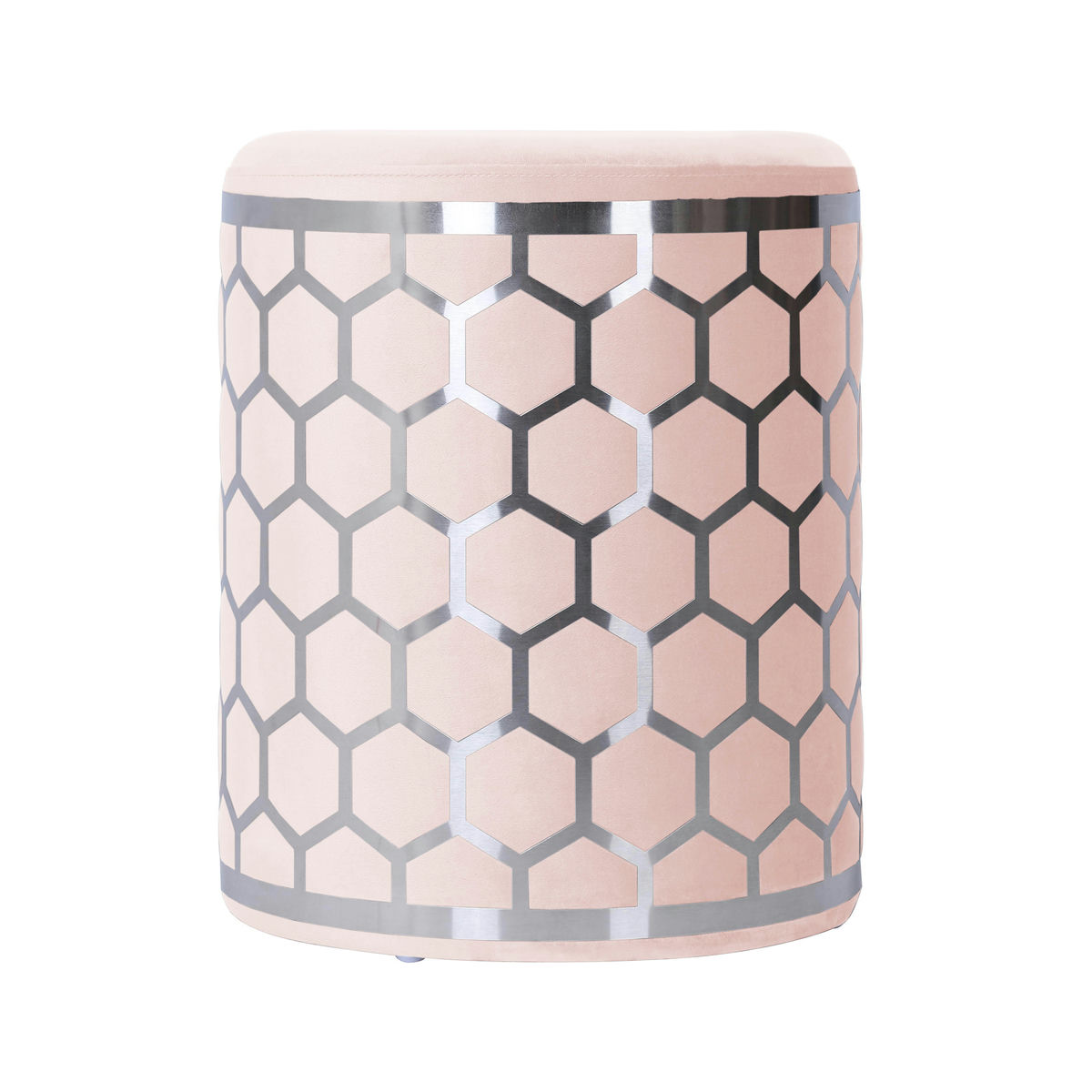 TOV Furniture Aubrey Blush Velvet Ottoman