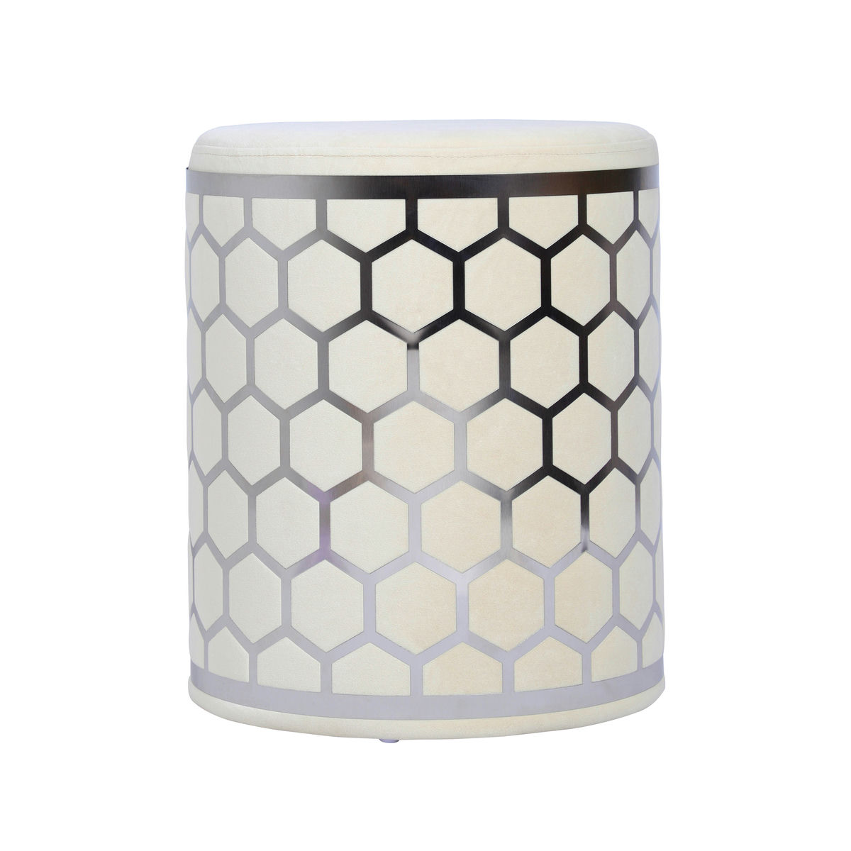 TOV Furniture Aubrey Cream Velvet Ottoman