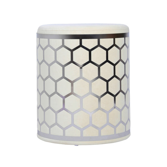 TOV Furniture Aubrey Cream Velvet Ottoman