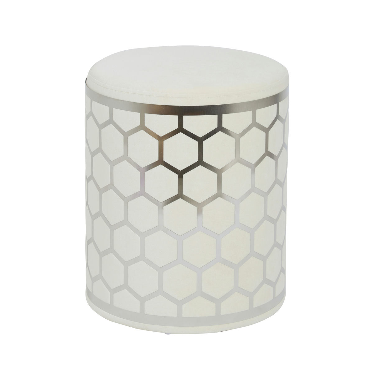 TOV Furniture Aubrey Cream Velvet Ottoman