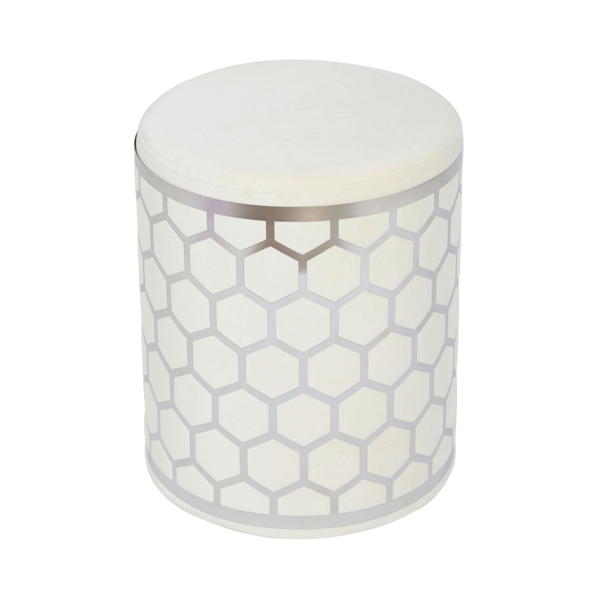 TOV Furniture Aubrey Cream Velvet Ottoman