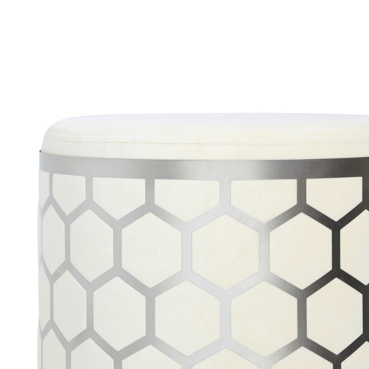 TOV Furniture Aubrey Cream Velvet Ottoman