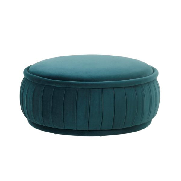 TOV Furniture Rylee Teal Velvet Ottoman