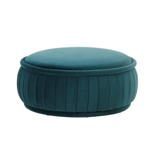 TOV Furniture Rylee Teal Velvet Ottoman