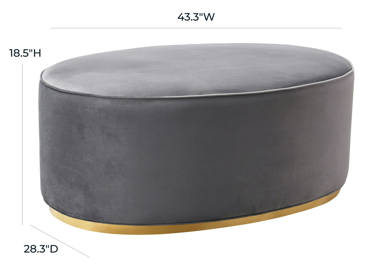 TOV Furniture Scarlett Grey Ottoman