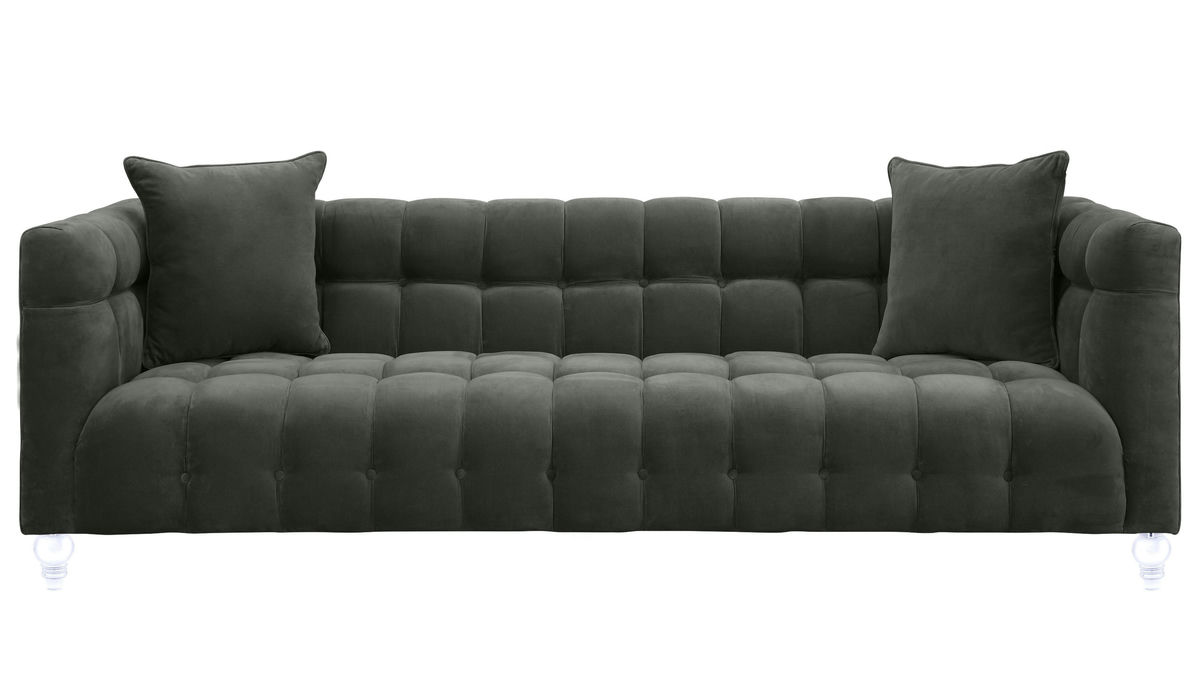 TOV Furniture Bea Grey Velvet Sofa