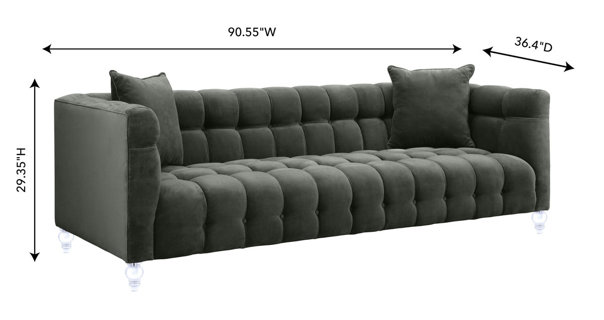 TOV Furniture Bea Grey Velvet Sofa