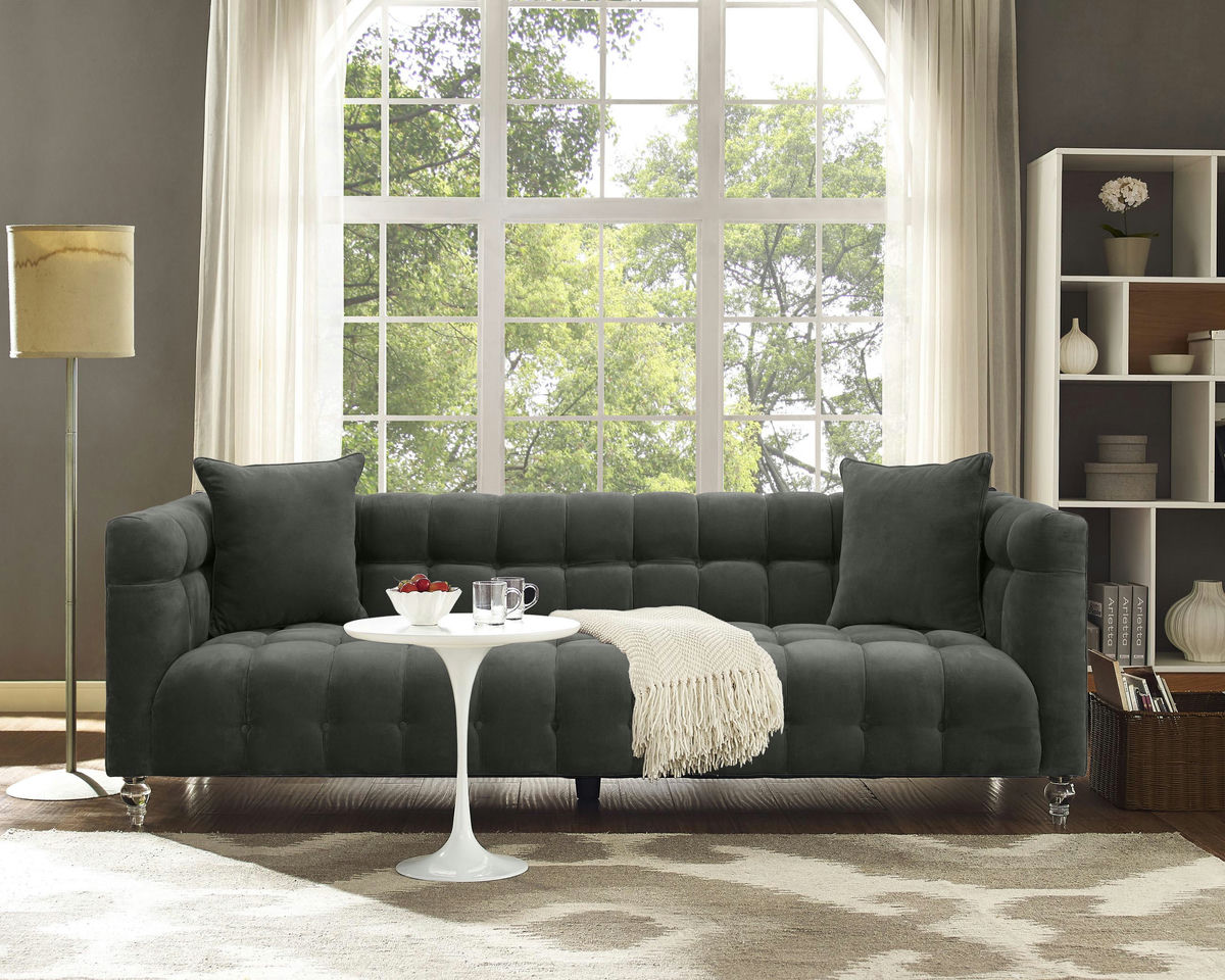 TOV Furniture Bea Grey Velvet Sofa