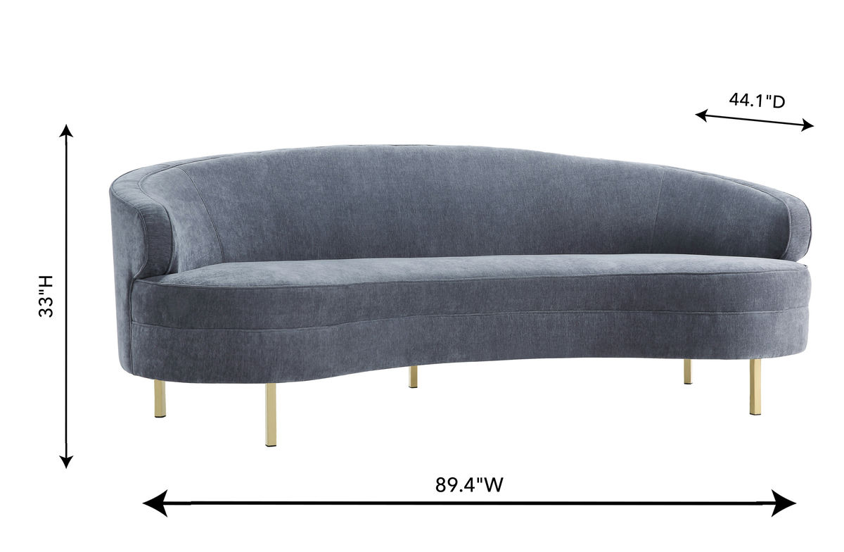 TOV Furniture Baila Grey Velvet Sofa