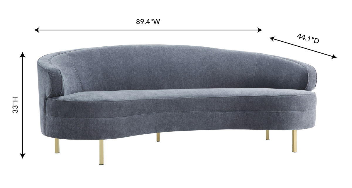 TOV Furniture Baila Grey Velvet Sofa