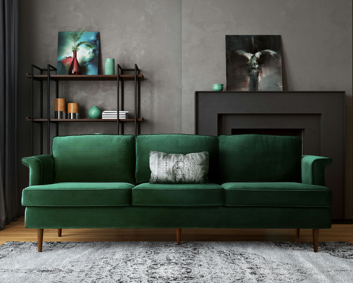 TOV Furniture Porter Forest Green Sofa