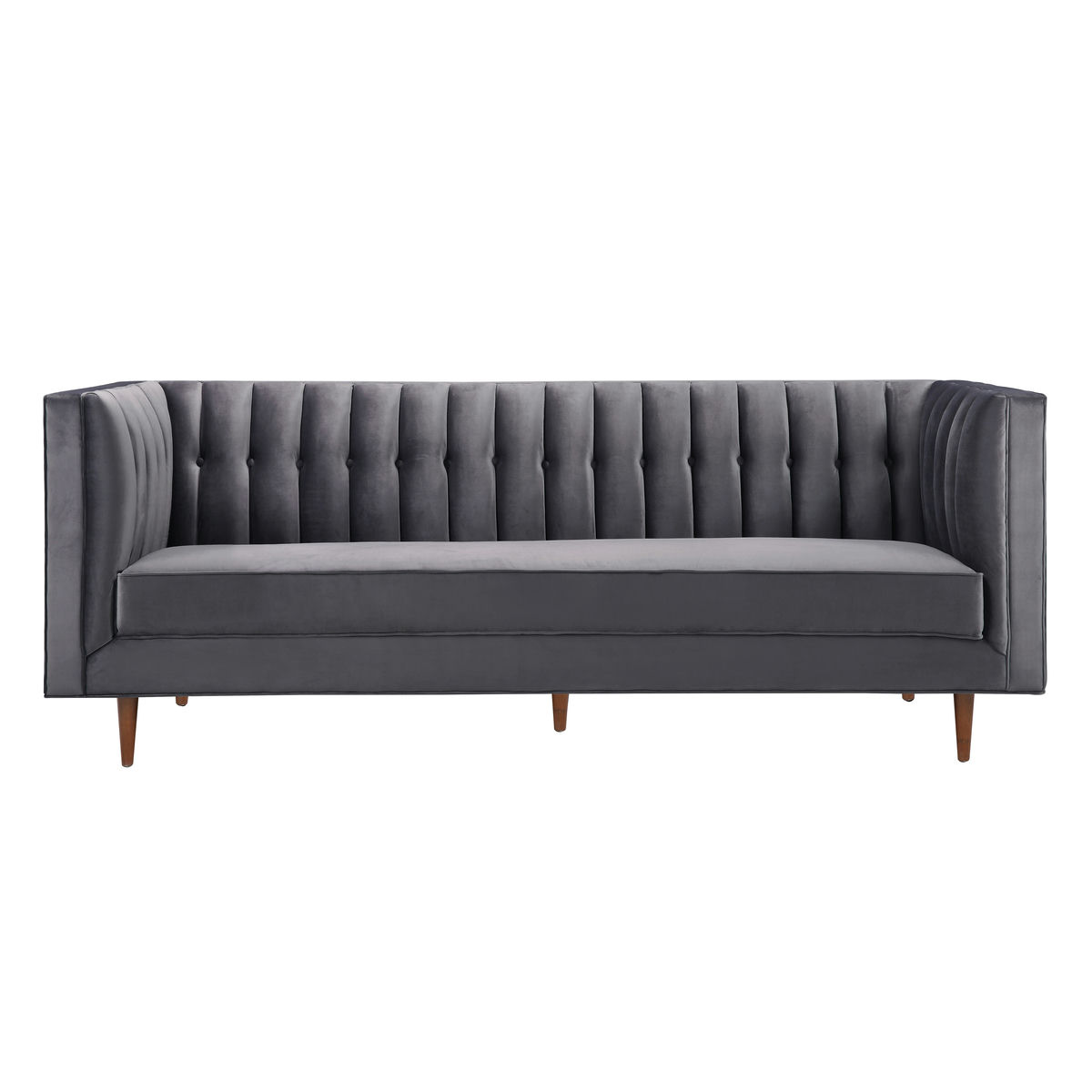TOV Furniture Sebastian Grey Velvet Sofa