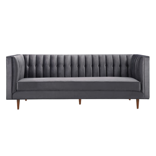 TOV Furniture Sebastian Grey Velvet Sofa