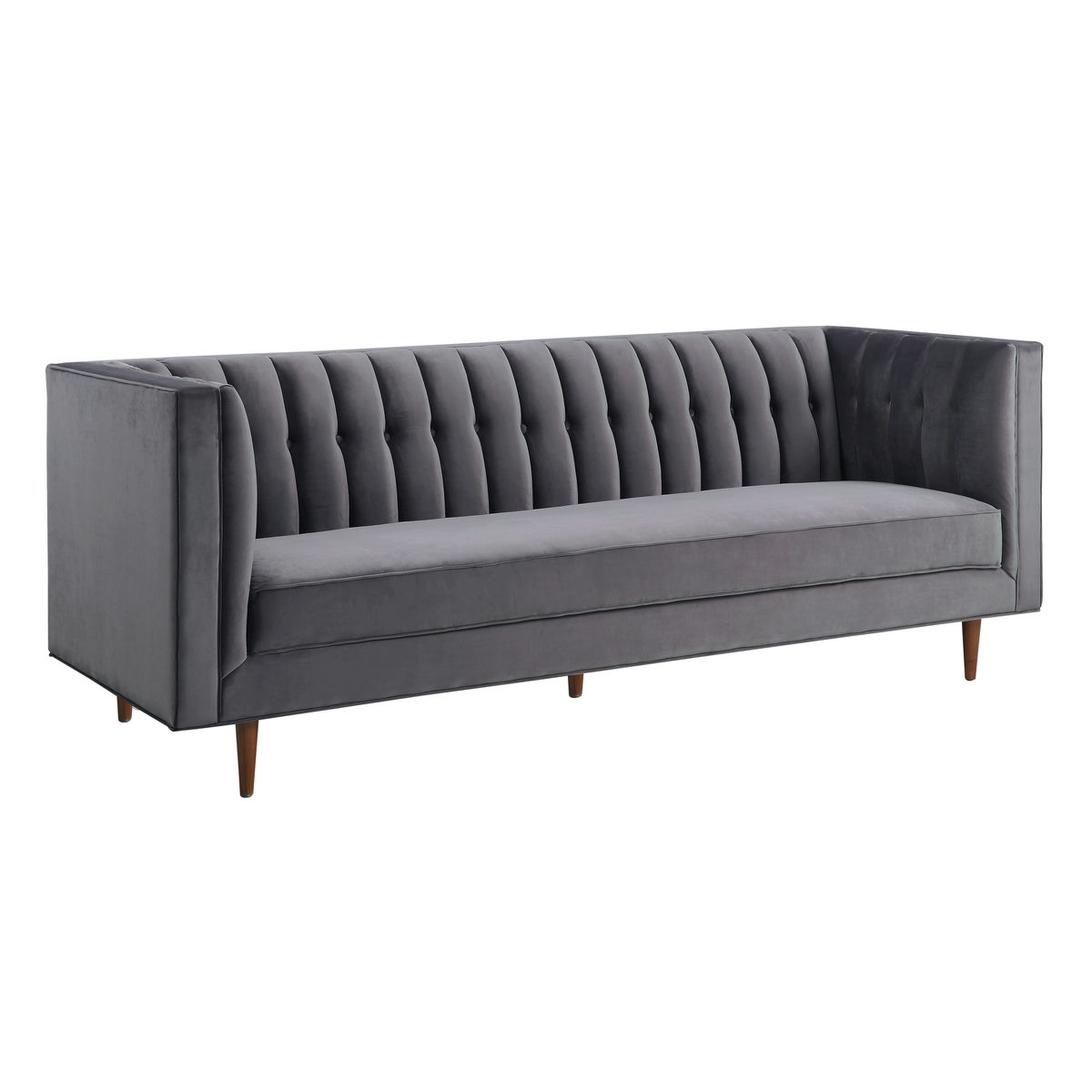 TOV Furniture Sebastian Grey Velvet Sofa