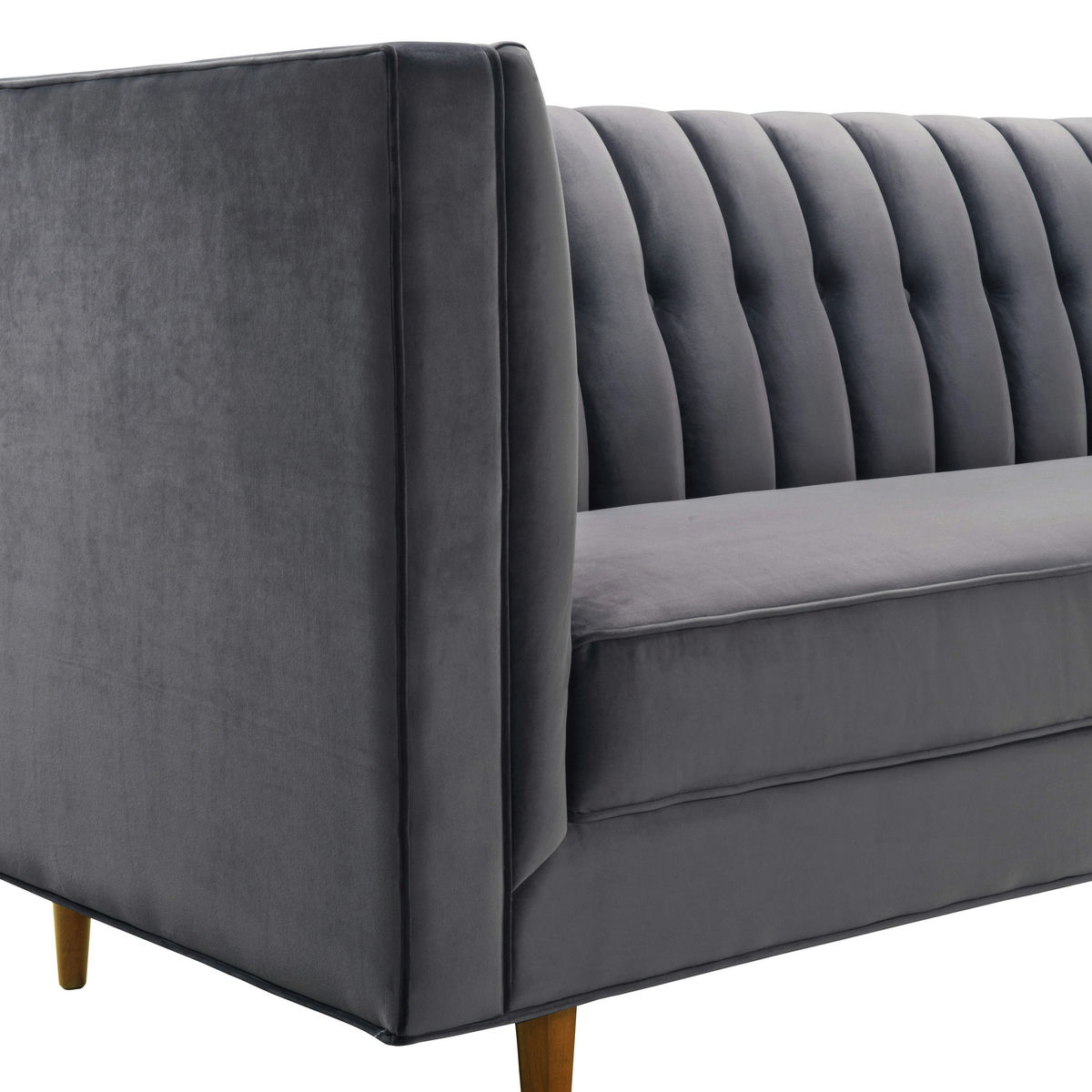 TOV Furniture Sebastian Grey Velvet Sofa