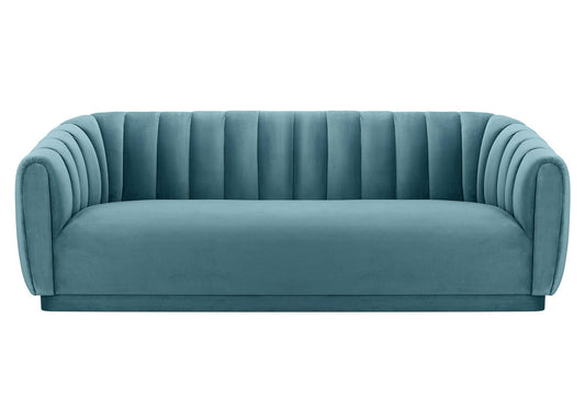 TOV Furniture Arno Sea Blue Velvet Sofa