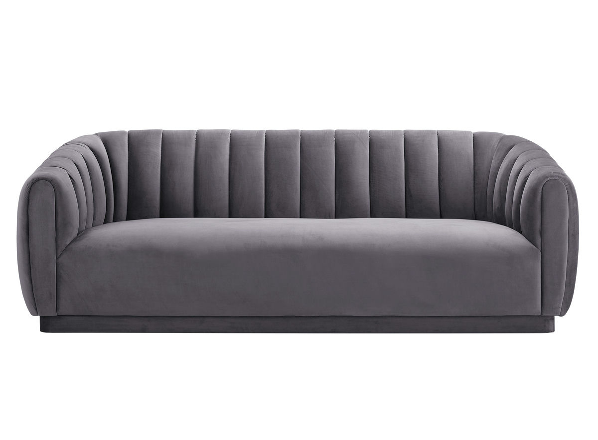 TOV Furniture Arno Grey Velvet Sofa