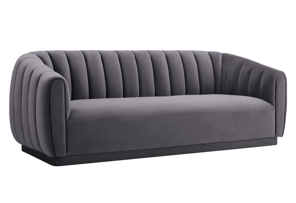 TOV Furniture Arno Grey Velvet Sofa