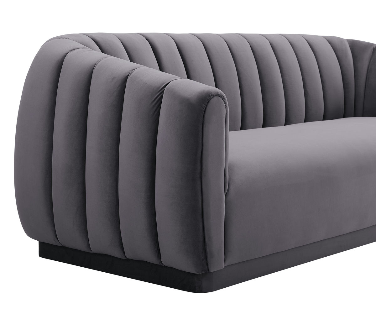 TOV Furniture Arno Grey Velvet Sofa