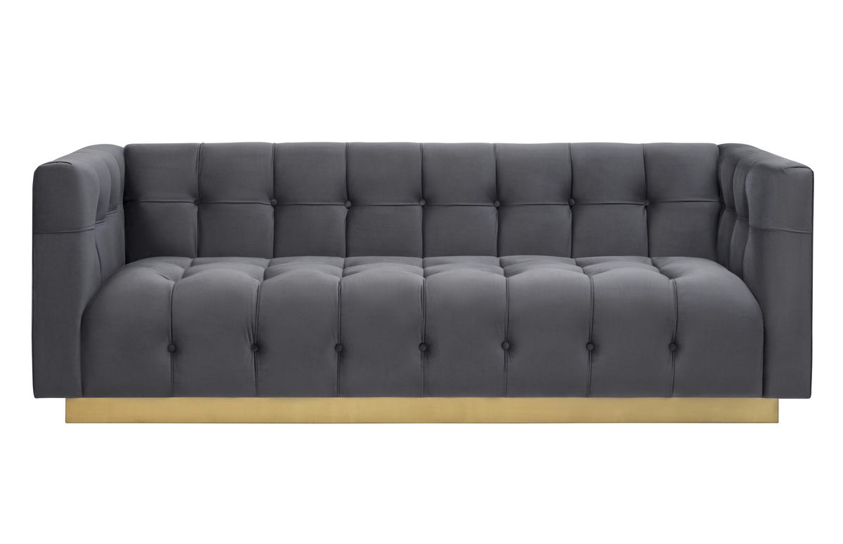TOV Furniture Roma Grey Velvet Sofa
