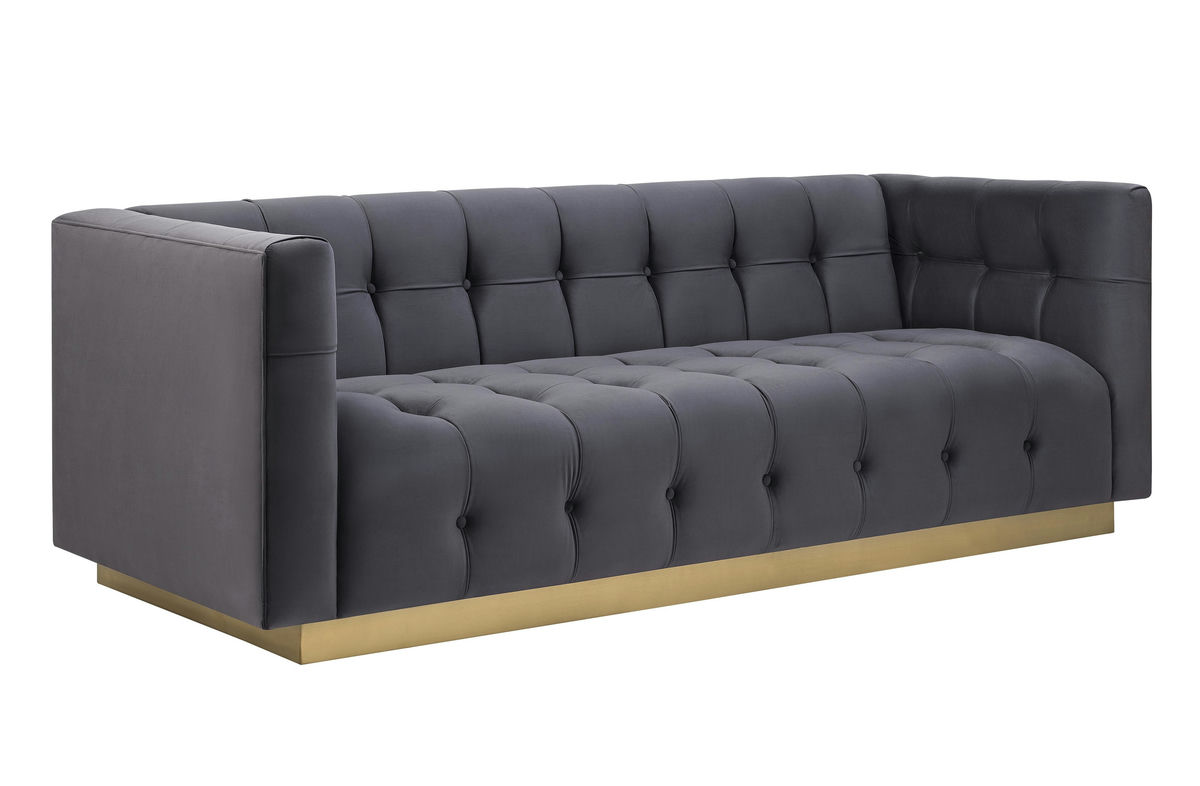 TOV Furniture Roma Grey Velvet Sofa