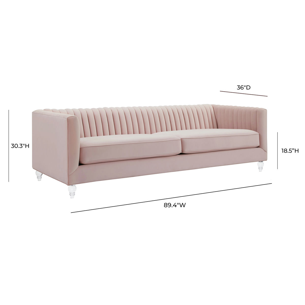TOV Furniture Aviator Blush Sofa