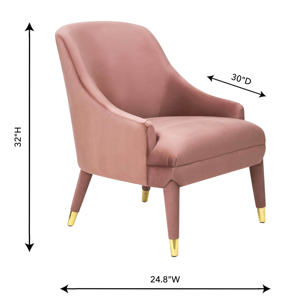 TOV Furniture Orchid Rose Velvet Chair