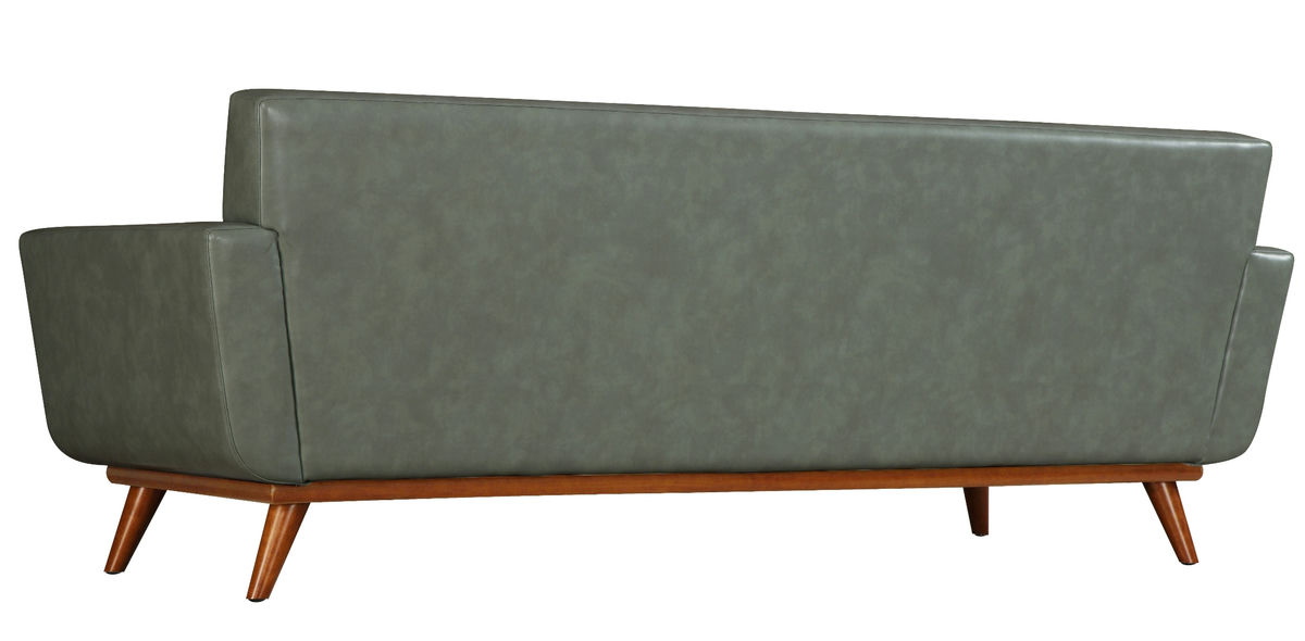 TOV Furniture Lyon Smoke Grey Leather Sofa