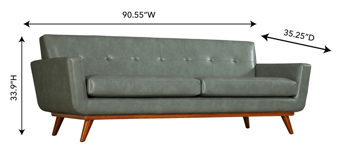 TOV Furniture Lyon Smoke Grey Leather Sofa