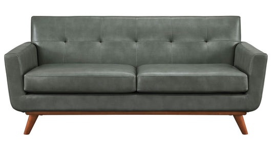 TOV Furniture Lyon Smoke Grey Leather Loveseat