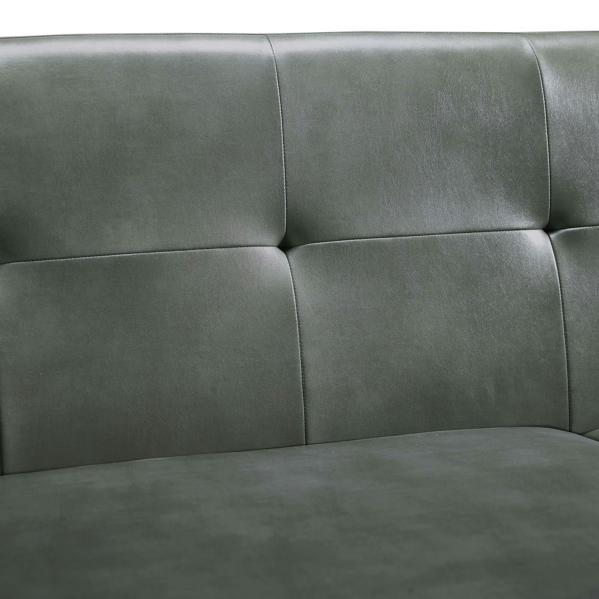 TOV Furniture Lyon Smoke Grey Leather Loveseat