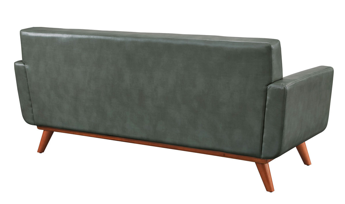 TOV Furniture Lyon Smoke Grey Leather Loveseat