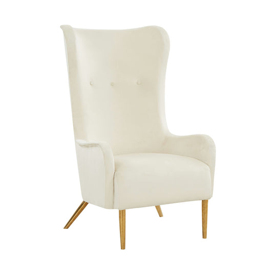 TOV Furniture Ethan Cream Velvet Tall Chair